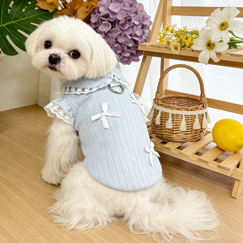 Lace Collar Ruffled Sleeves Dog Cat Harness T-Shirt – Softosy