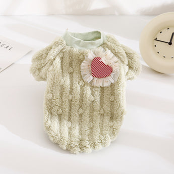 Heart Printed Fleece Dog Cat Sweater | Softosy Pet Boutique