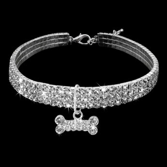 Bling Bone Shaped Dog Collar | Softosy Pet Boutique