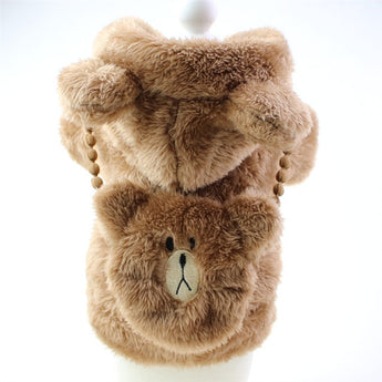 Bear Pattern Faux Fur Dog Cat Coat | Softosy Pet Boutique