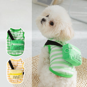 Casual Striped Bag Decor Dog Cat Vest Harness