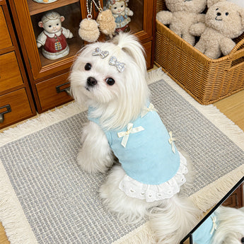 Breathable Cute Lace Bowknot Dog Cat Dress - Softosy