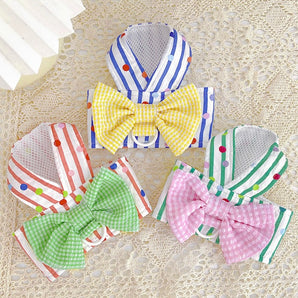 Striped Polka Dot Dog Harness&Leash