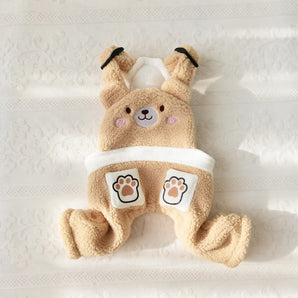 Fleece Animal Pattern Dog Cat Jumpsuits Overalls