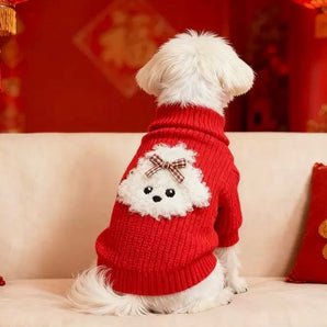Lace Puppy Decor Knitted Dog Cat Sweater/Dress