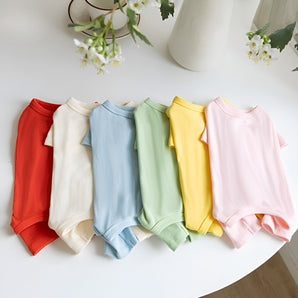 Solid Color Soft Four-legged Dog Jumpsuits