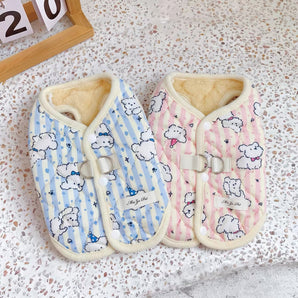 Fleece Puppy Printed Dog Cat Jacket Vest