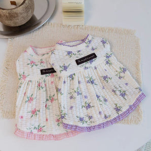 Soft Sweet Floral Pattern Dog Cat Dress