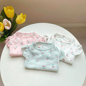 Cherry Ruffled Sleeves Dog Cat Vest