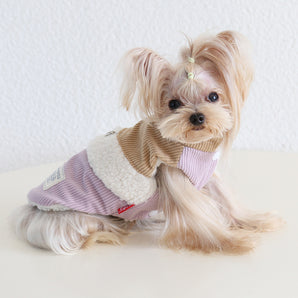 Corduroy Color Block Dog Harness Jacket Vest