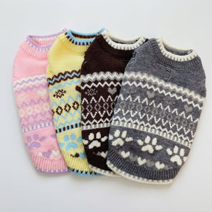 Heart Geometric Knitted Dog Cat Sweater Vest Hat