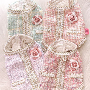 Elegant Style Flower Pearl Dog Cat Jacket