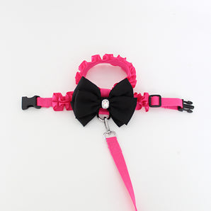 Rose Red Layered Dog Harness&Leash