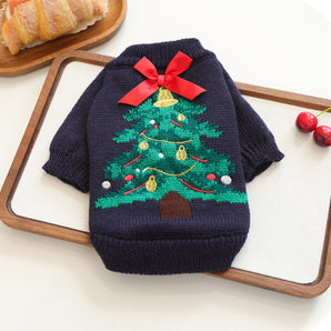 Christmas Tree Pattern Knitted Dog Cat Sweater