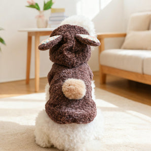 Warm Fleece Rabbit Hooded Dog Cat Hoodie