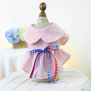 Star Printed Bow Dog Cat Dress