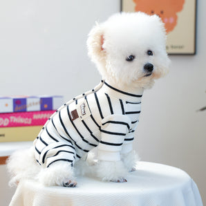 Casual Warm Striped Belly Protecting Dog Jumpsuits