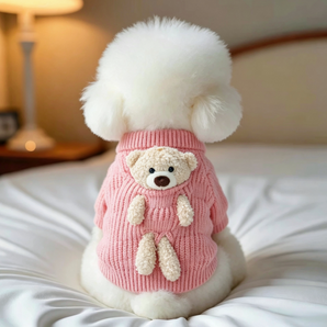 Cute Bear Doll Pocket Decor Dog Cat Sweater