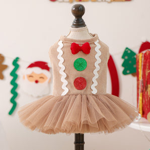 Christmas Gingerbread Man Dog Cat Dress