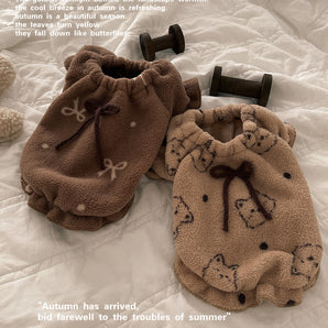 Puffy Soft Fleece Bow Dog Cat Pullover