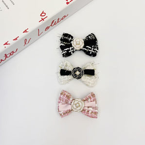 Flower Bowknot Dog Cat Hair Clip 3pcs