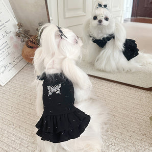 Sweet Butterfly Rhinestone Dog Cat Dress