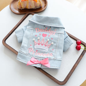 Sweet Lace-up Bow Heart Decor Dog Cat Jacket Dress