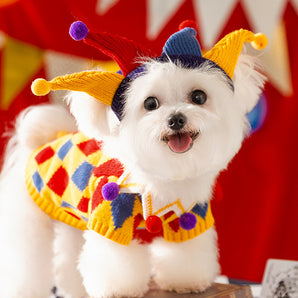 Halloween Circus Clown Pattern Dog Cat Sweater