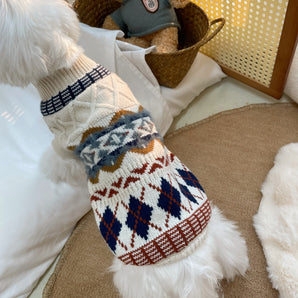 Retro Rhombus Pattern Dog Cat Sweater