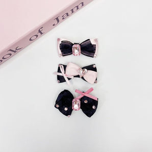 3pcs Black&Pink Sweet Dog Cat Hair Clip