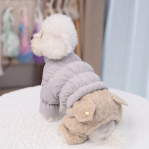 Warm Fleece Color Block Dog Jumpsuits Jacket