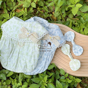 Leaf Printed Dog Dress with Hair Clip