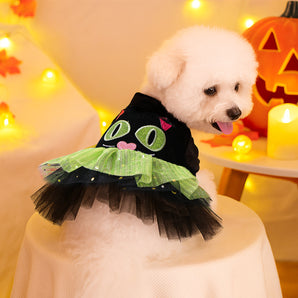 Halloween Cat Pattern Sequined Dog Cat Dress