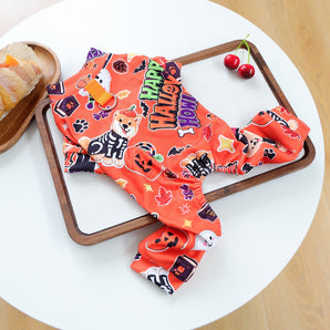 Halloween Ghost Pumpkin Four Legged Dog Jumpsuits