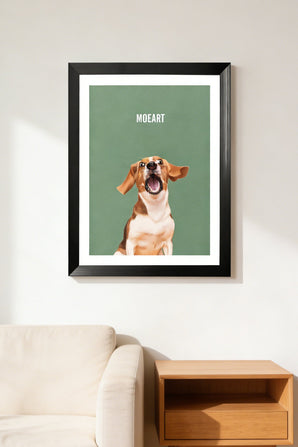 Premium Textured Custom Pet Portrait with Name(One Pet)