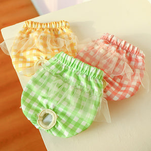 Washable Diaper Plaid Dog Cat Underwear