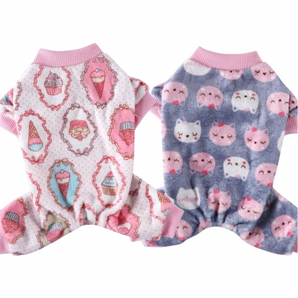Warm Printed Dog Cat Jumpsuits Pajamas